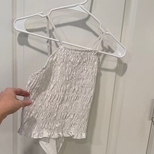 White Smocked Women's Top